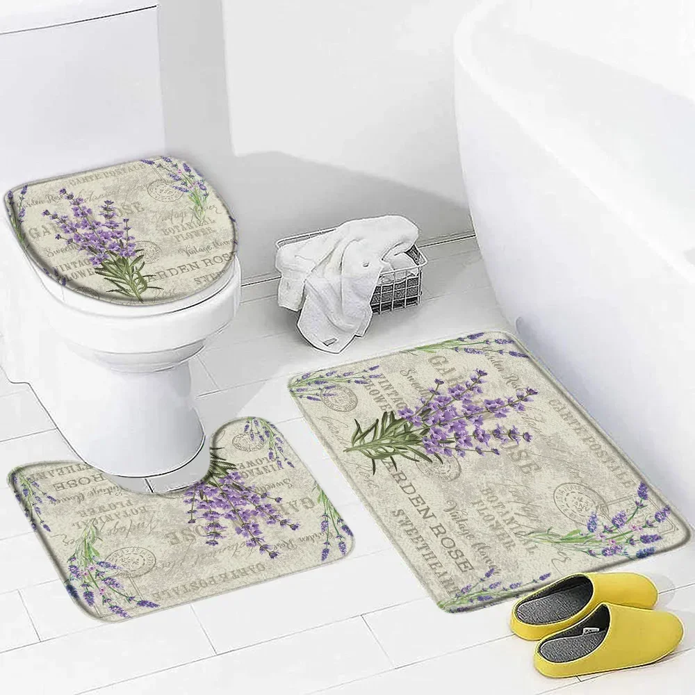 Zara Home Bathroom Rug - 보라색 라벤더 목욕 매트 세트 자연