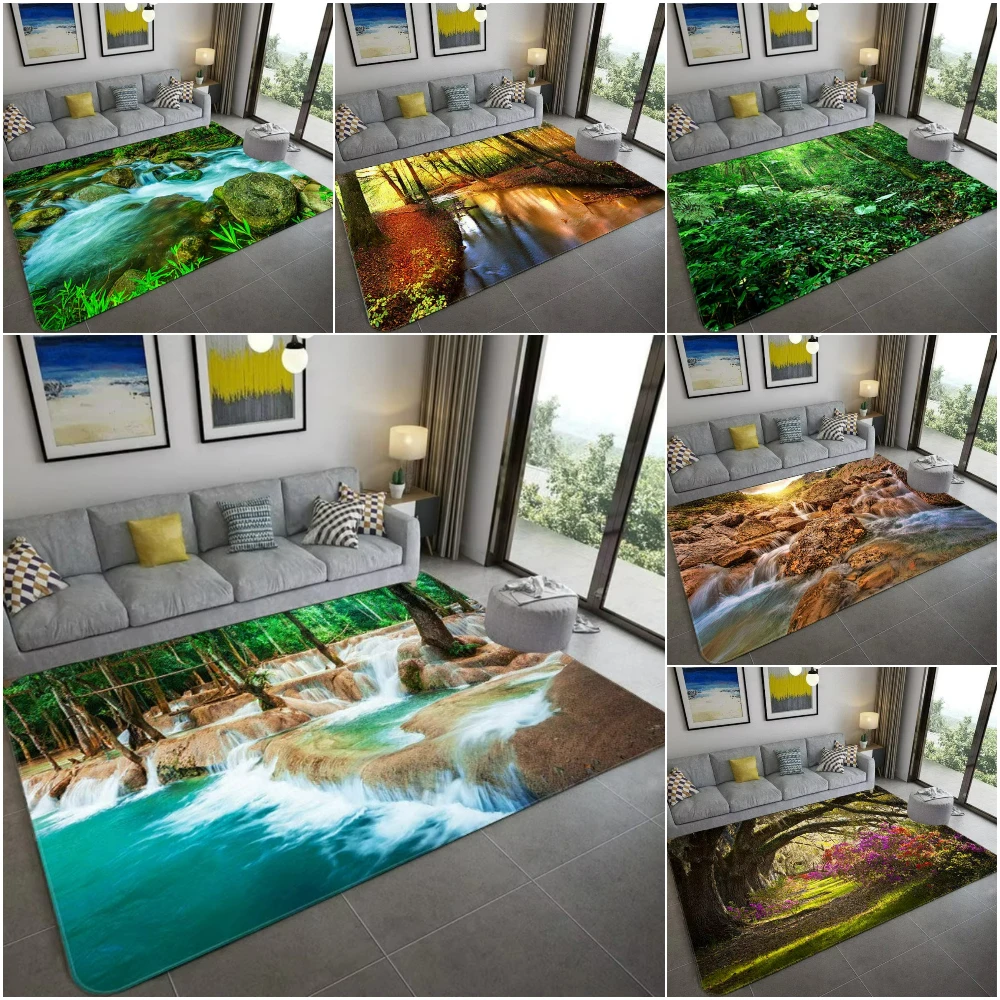 Home Decor Bathroom Ideas - 자연에서 영감을 받은 3D 풍경 카펫,