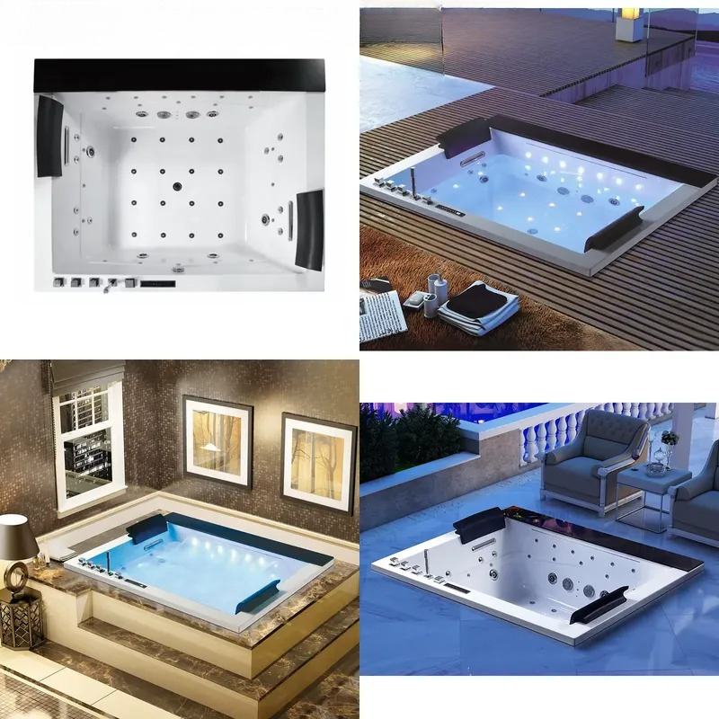 Home Bathroom Jacuzzi Tub - 디지털 제어 및 폭포 기능을 갖춘