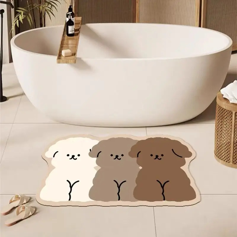 Zara Home Bathroom Rug - VIKAMA 귀여운 강아지 모양의 욕실 카펫,