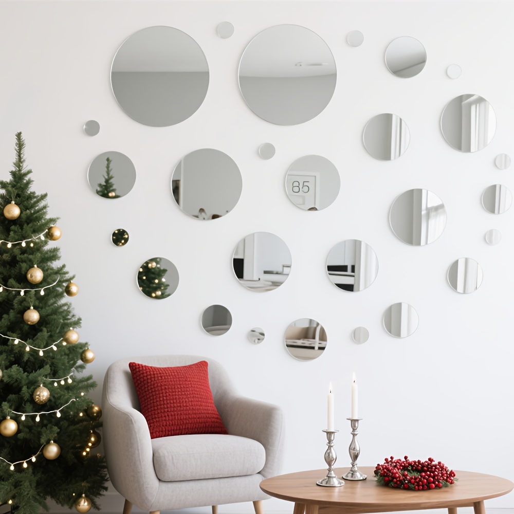 Home Goods Bathroom Mirrors - 20CM 원형 아크릴 거울 벽 스티커