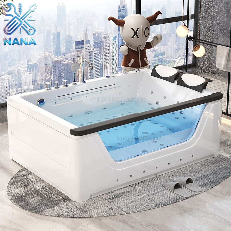 Home Bathroom Jacuzzi Tub - 2인용 아크릴 자쿠지 워터폴 마사지 기능이