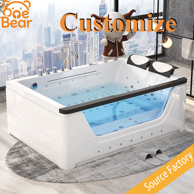 2인용 아크릴 자쿠지 워터폴 마사지 기능이 있는 온수  - Home Bathroom Jacuzzi Tub 리뷰 및 가격