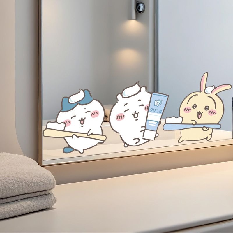 핫 치이카와 미러 스티커 강력 접착 투명 프린트 방수  - Home Bathroom Model 리뷰 및 가격