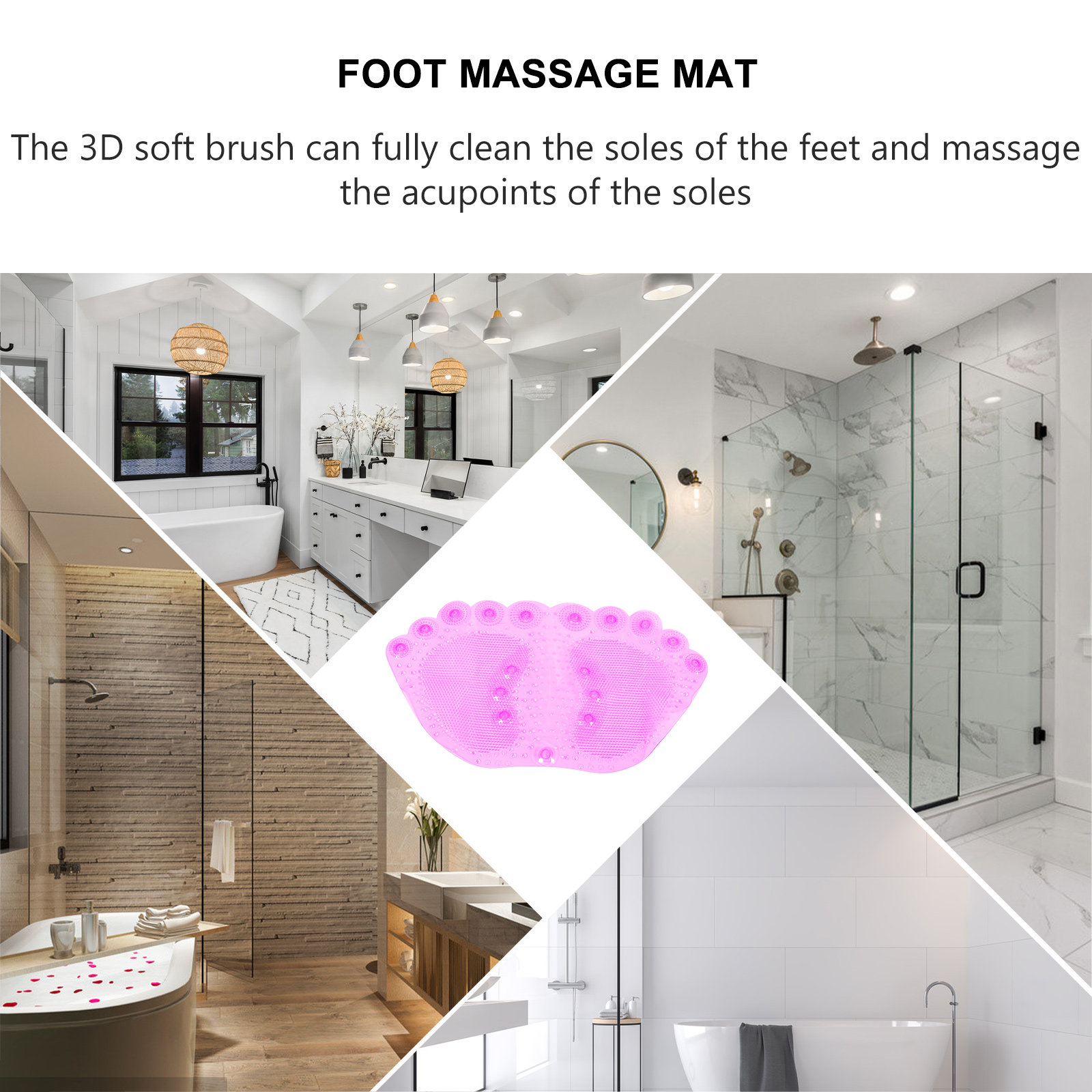 1Pcs 마사지 목욕 매트 PVC 미끄럼 방지 욕실 바 - Home Bathroom With Sauna 리뷰 및 가격