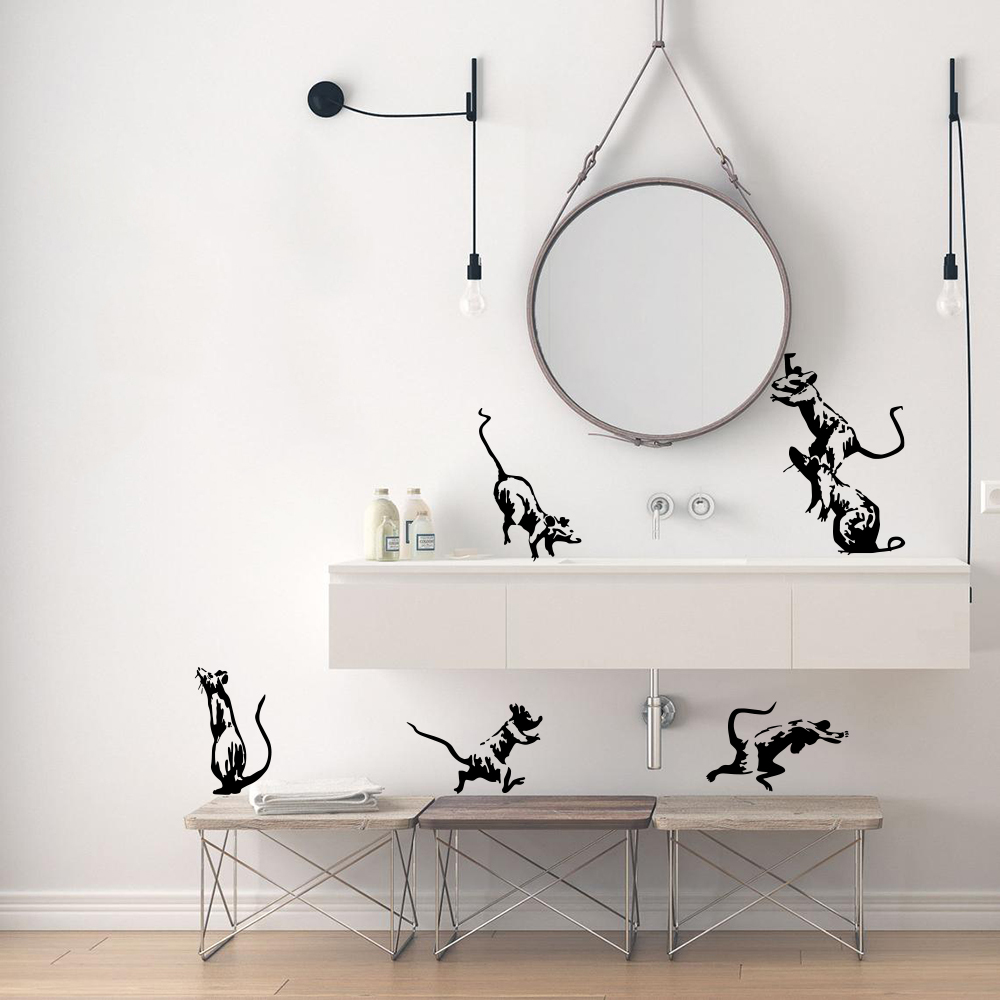 뱅크시 화장실 쥐 벽 스티커 욕실 샤워 마우스 스트리트 - Home Bathroom Wall Tiles 리뷰 및 가격