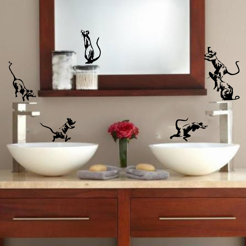 뱅크시 화장실 쥐 벽 스티커 욕실 샤워 마우스 스트리트 - Home Bathroom Wall Tiles 리뷰 및 가격