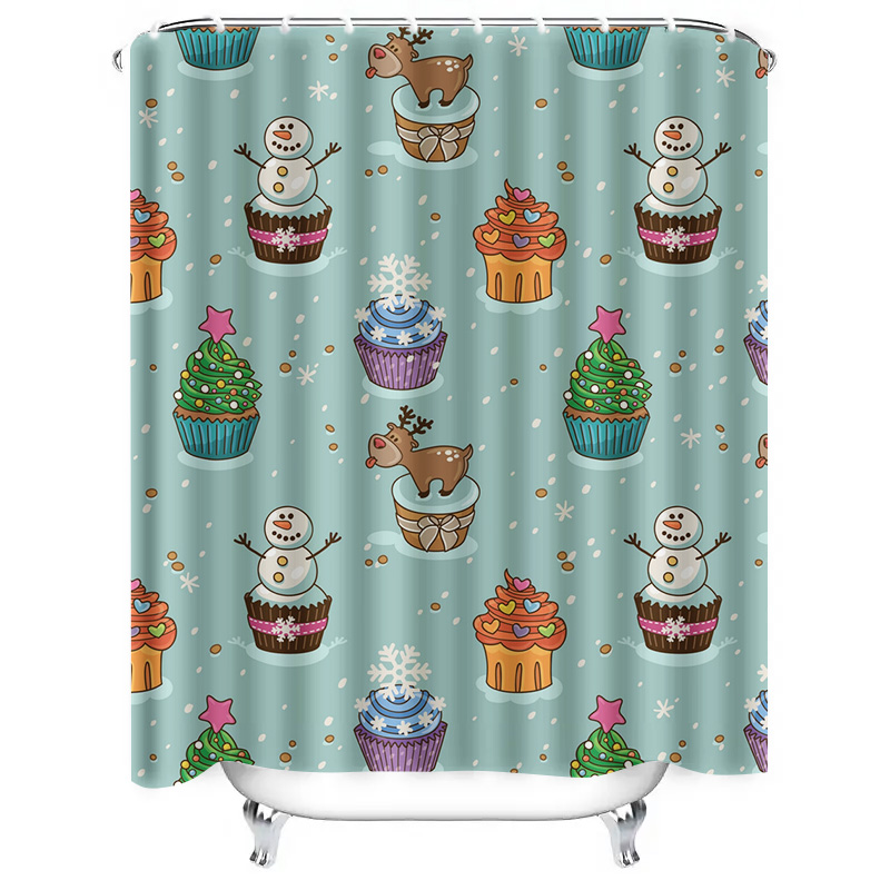 TU 매력적인 크리스마스 샤워 커튼 축제 휴일 장식 가 - Home Decor Bathroom Ideas 리뷰 및 가격