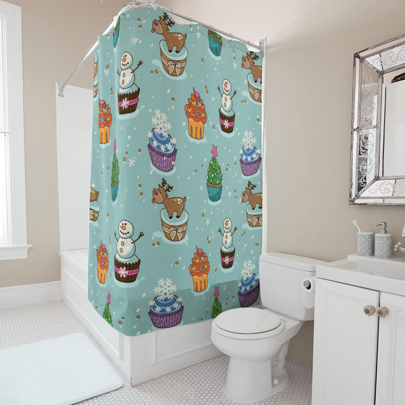 TU 매력적인 크리스마스 샤워 커튼 축제 휴일 장식 가 - Home Decor Bathroom Ideas 리뷰 및 가격