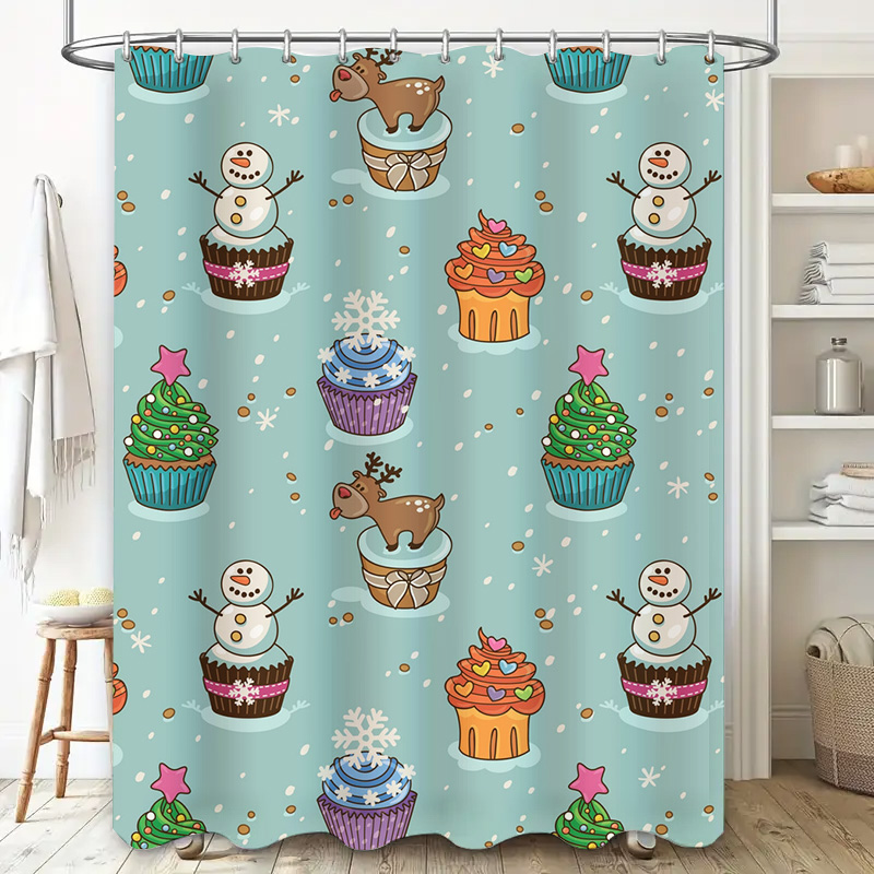 TU 매력적인 크리스마스 샤워 커튼 축제 휴일 장식 가 - Home Decor Bathroom Ideas 리뷰 및 가격