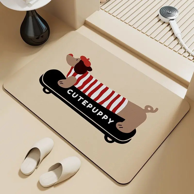 VIKAMA 귀여운 소시지 개 줄무늬 욕실 매트 미끄럼 - Zara Home Bathroom Rug 리뷰 및 가격