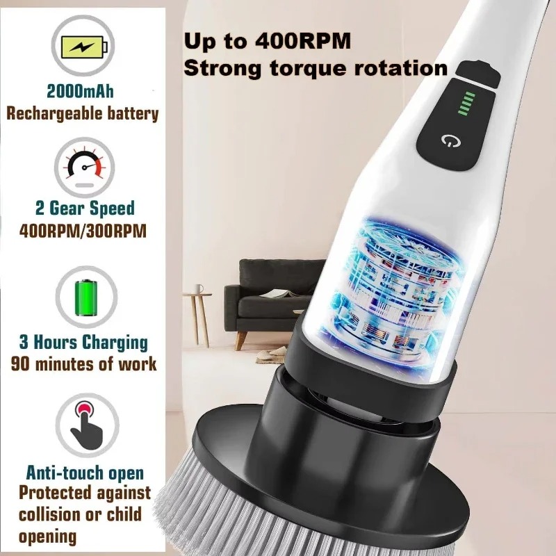 무선 다기능 전동 청소 브러시 - 회전식 스크러버 휴대 - Home Bathroom Cleaning Machine 리뷰 및 가격