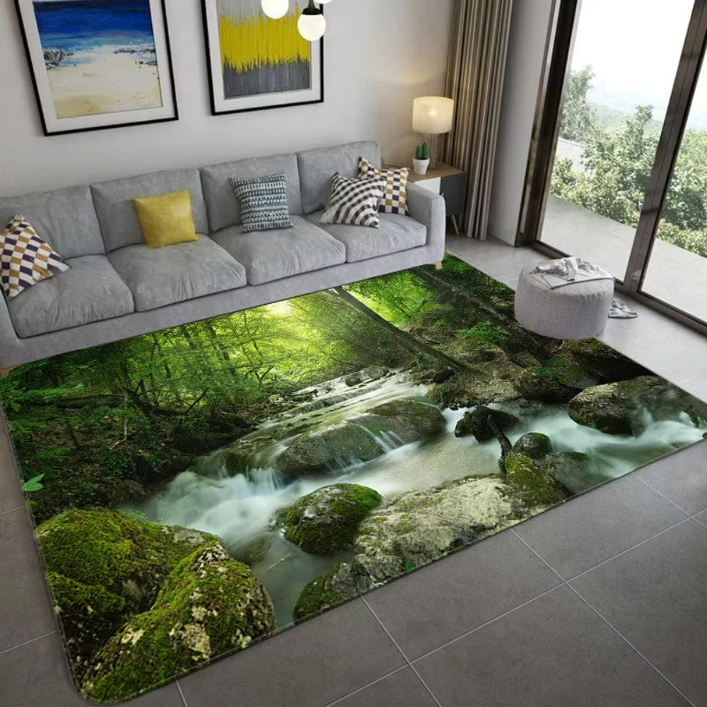 자연에서 영감을 받은 3D 풍경 카펫, 거실, 침실,  - Home Decor Bathroom Ideas 리뷰 및 가격