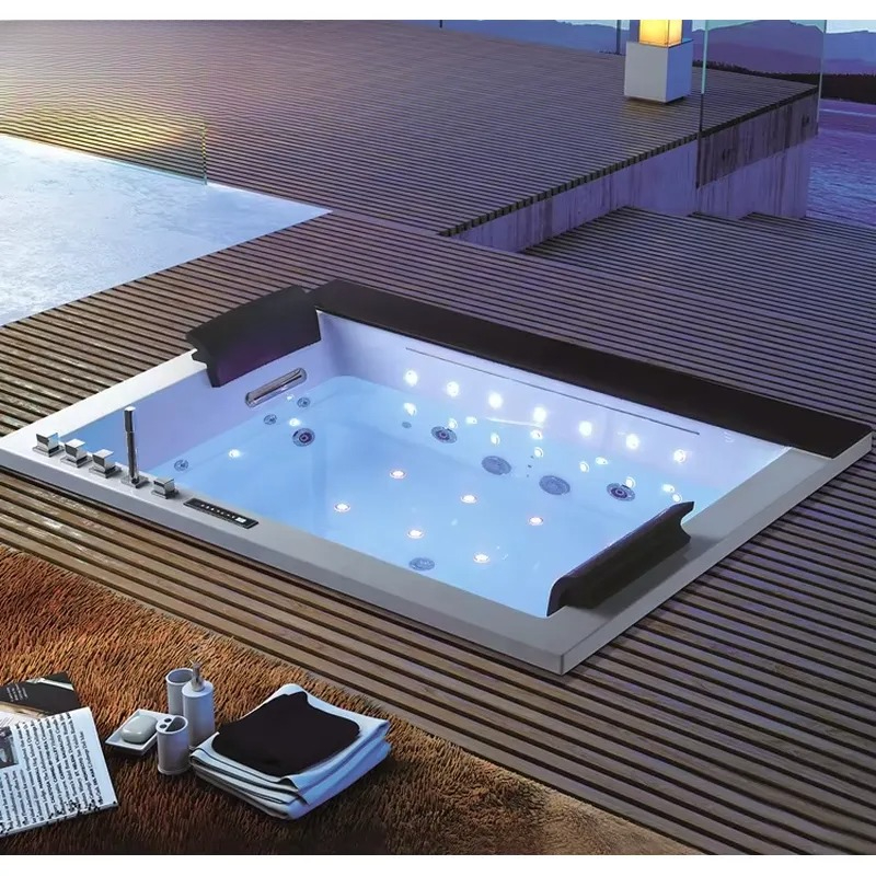 디지털 제어 및 폭포 기능을 갖춘 더블 배스 자쿠지,  - Home Bathroom Jacuzzi Tub 리뷰 및 가격