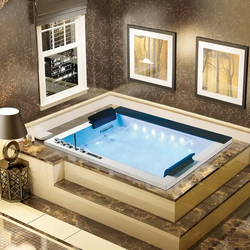디지털 제어 및 폭포 기능을 갖춘 더블 배스 자쿠지,  - Home Bathroom Jacuzzi Tub 리뷰 및 가격