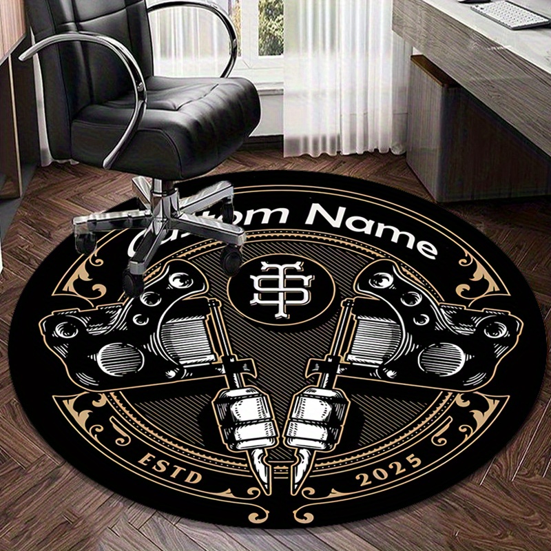 맞춤형 이름 빈티지 타투 머신 원형 러그, 개인 맞춤형 - Home Bathroom Name 리뷰 및 가격