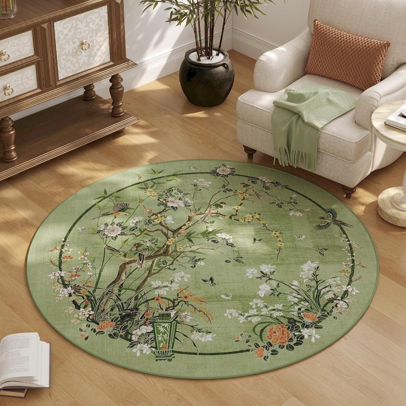중국풍 꽃새 무늬 원형 러그 꽃새 나무 프린트 클래식  - Zara Home Bathroom Rug 리뷰 및 가격
