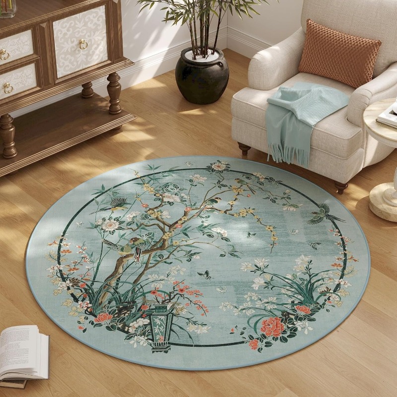 중국풍 꽃새 무늬 원형 러그 꽃새 나무 프린트 클래식  - Zara Home Bathroom Rug 리뷰 및 가격