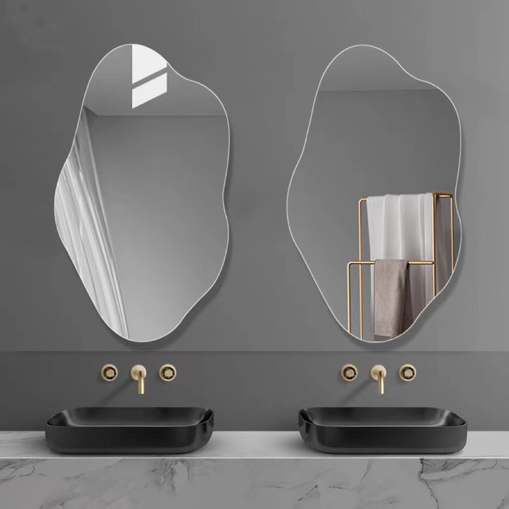 불규칙한 모양의 욕실 벽 거울 아트 장식 실버 미러 H - Home Goods Bathroom Mirrors 리뷰 및 가격