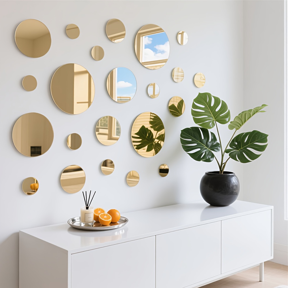 20CM 원형 아크릴 거울 벽 스티커 탈부착 가능 자가 - Home Goods Bathroom Mirrors 리뷰 및 가격
