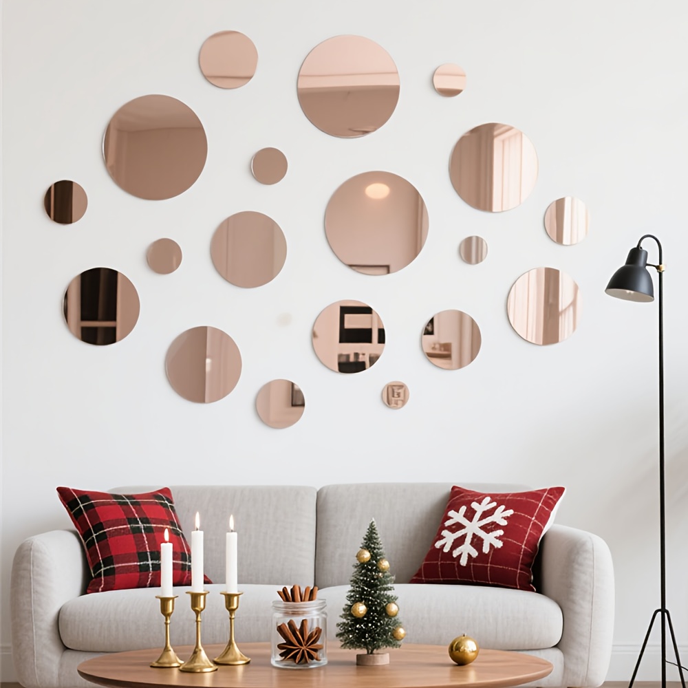 20CM 원형 아크릴 거울 벽 스티커 탈부착 가능 자가 - Home Goods Bathroom Mirrors 리뷰 및 가격
