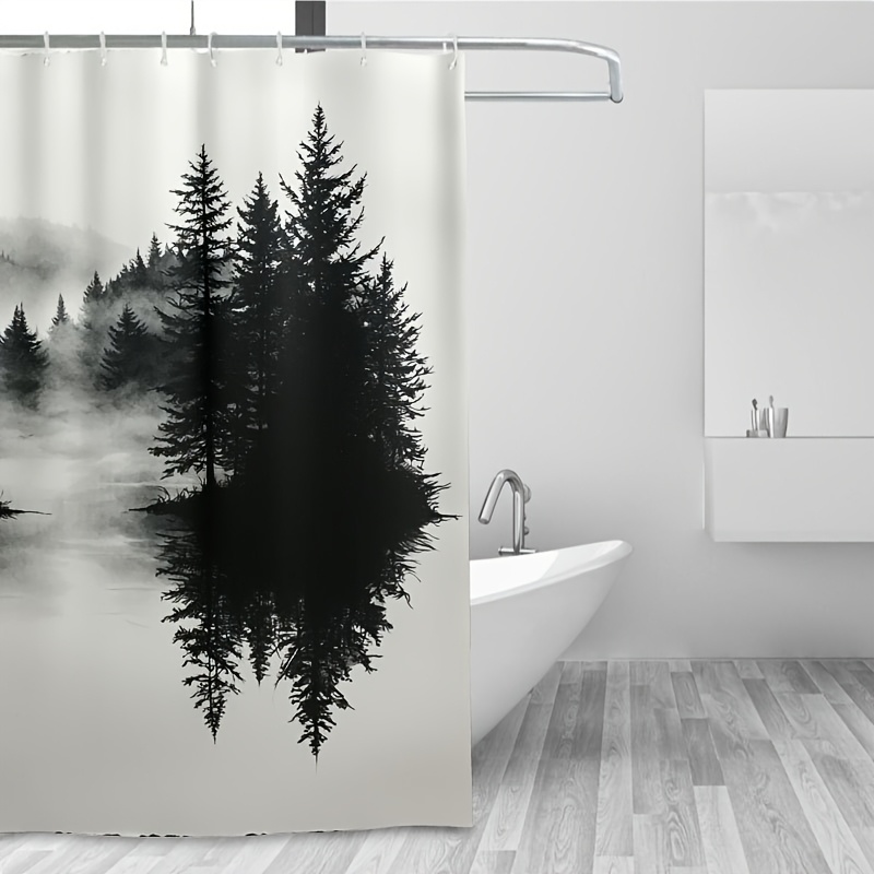 미스티 포레스트 우드랜드 샤워 커튼 자연 프린트 욕실  - Home Decor Bathroom Ideas 리뷰 및 가격