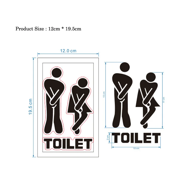 2Pcs 크리 에이 티브 재미 있은 화장실 벽/문 스티 - Home Bathroom Wall Tiles 리뷰 및 가격